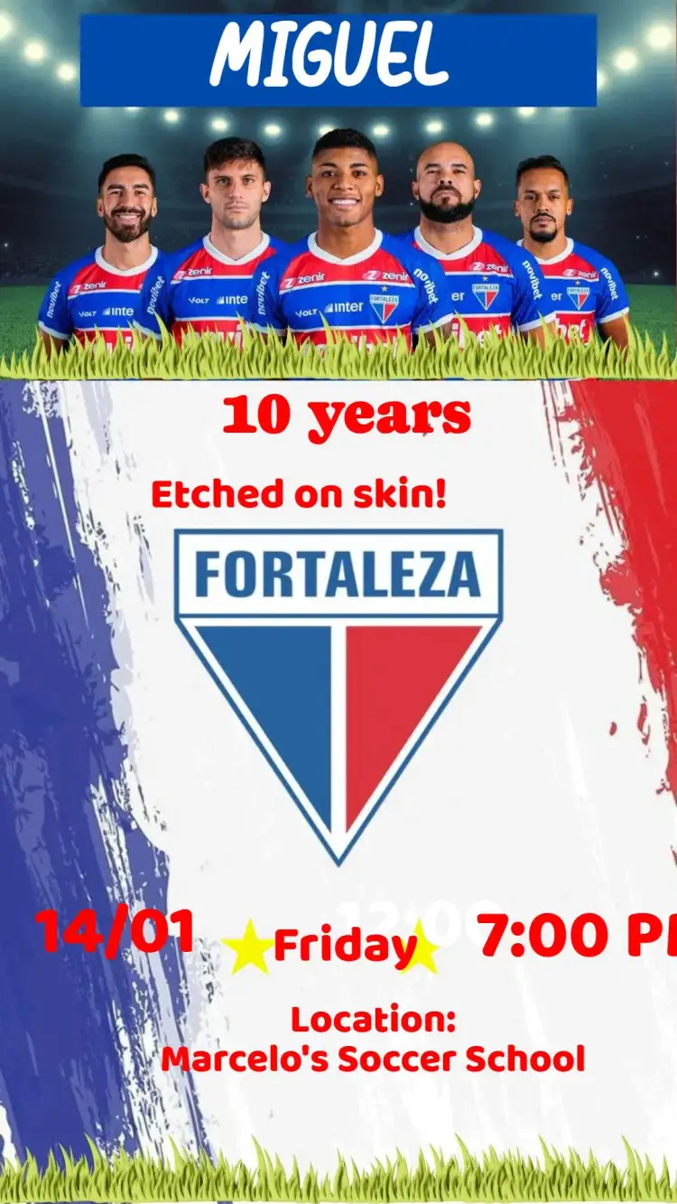 Invitation Fortaleza – Birthday theme football, vibrant, colorful, modern, themed, youthful