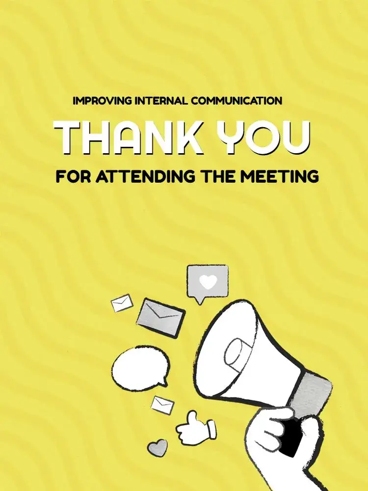 Invitation Yellow Gratitude Meeting Thank You Card – Card theme yellow, fun, playful, modern, cheerful illustrations, creative design