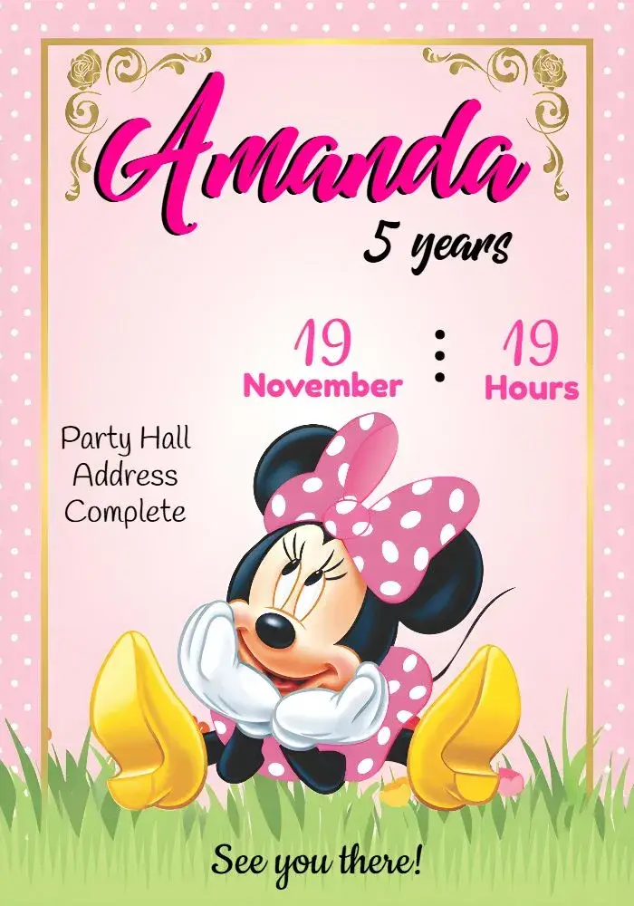 Minnie Mouse invitation