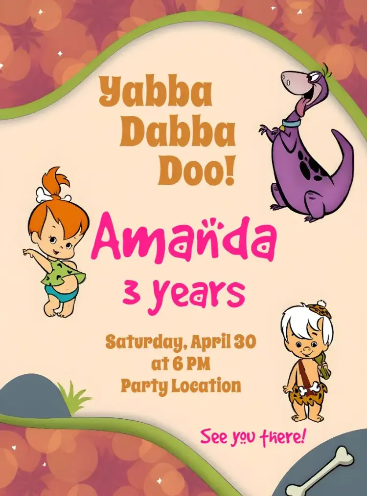 Pedrita Dinossauro invitation