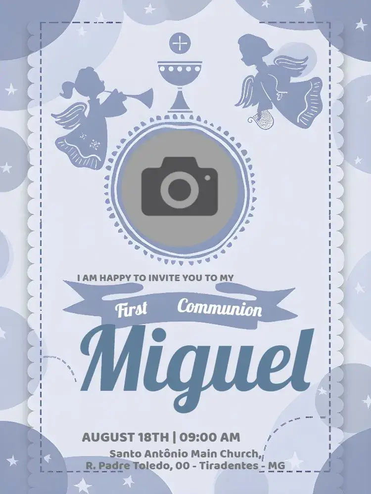First Communion With Boy Photo invitation