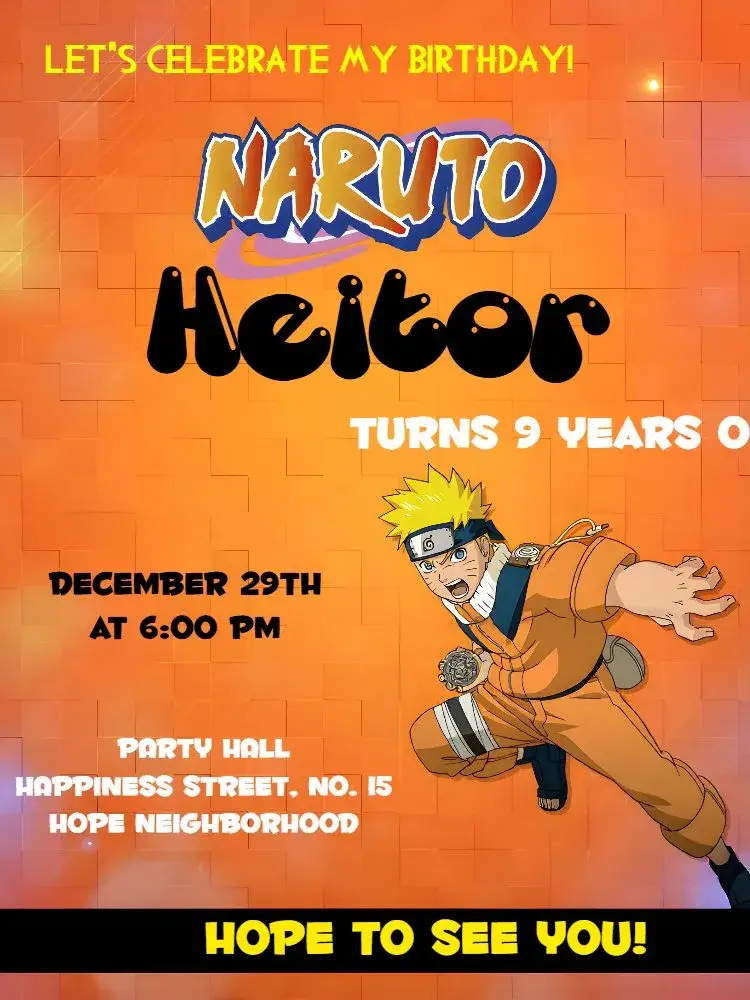 Naruto Logo invitation