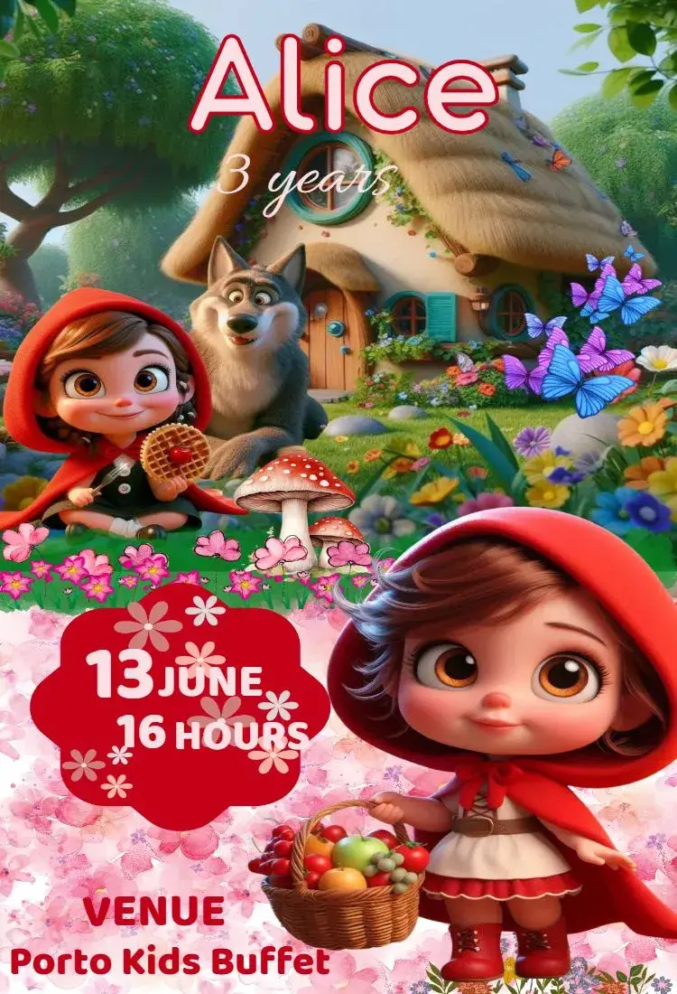 Digital Invitation Little Red Riding Hood