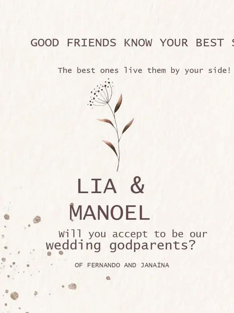 Invitation Minimalist Wedding Godparents Celebration Invitation – Wedding theme minimalist, floral, beige, modern, clean, elegant
