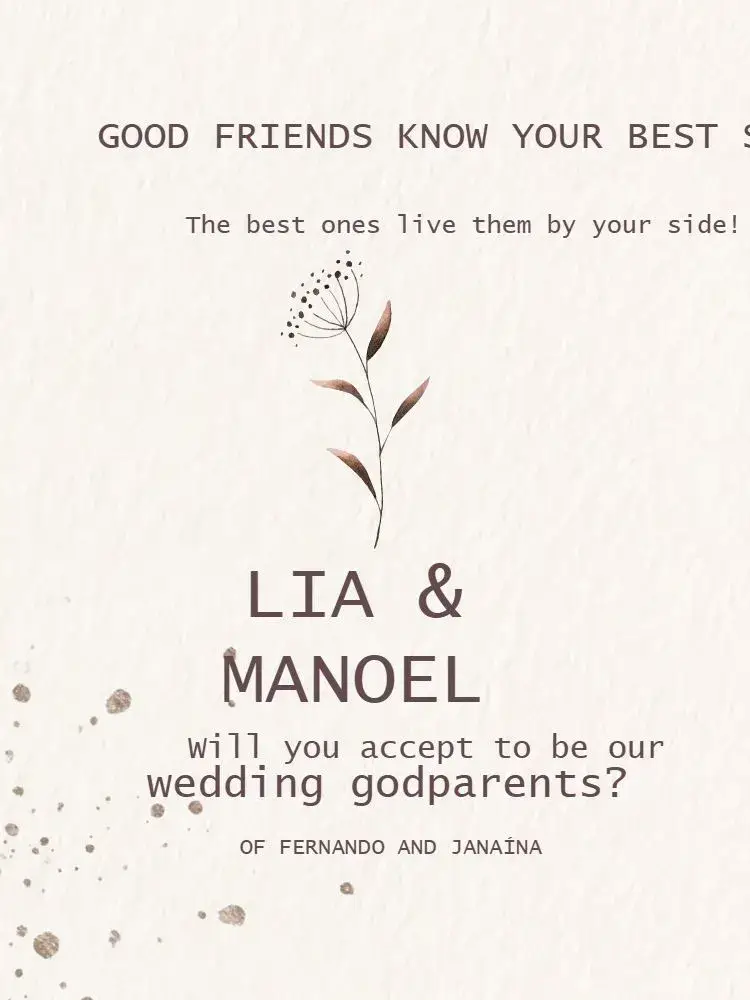 Minimalist Wedding Godparents Celebration Invitation