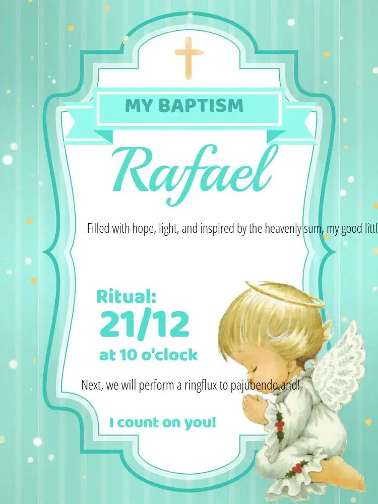 Blue Angel Little Angel Baptism invitation