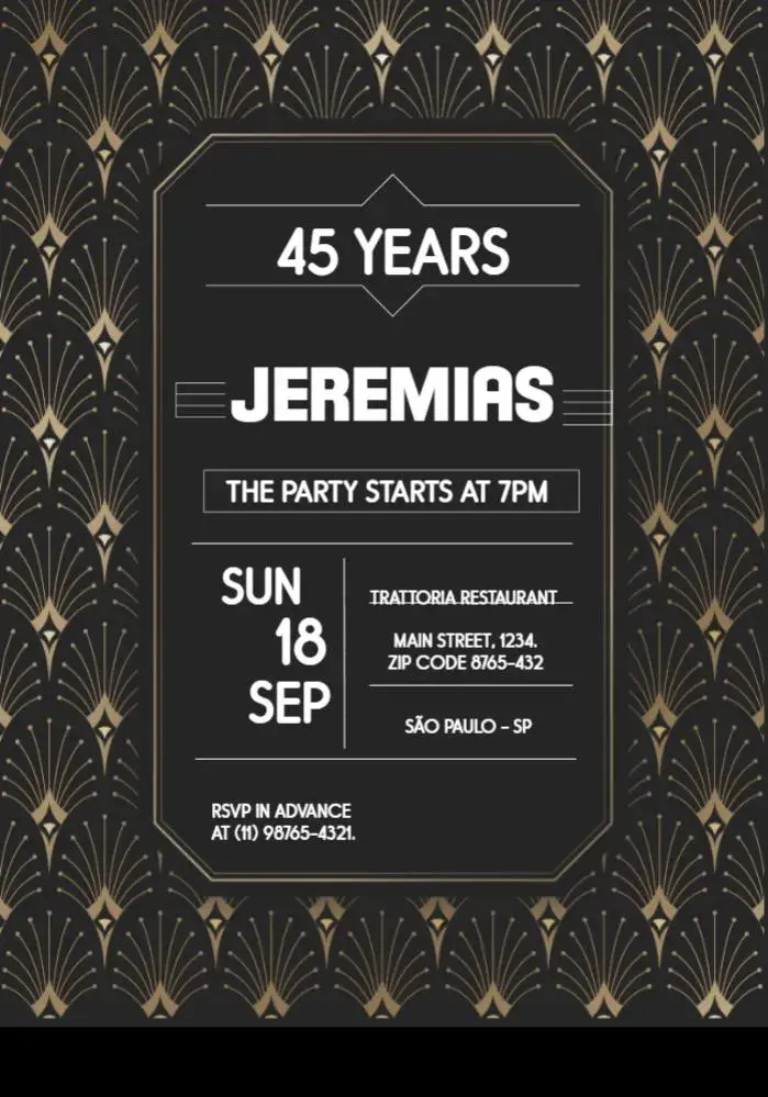 45 Years Classic invitation