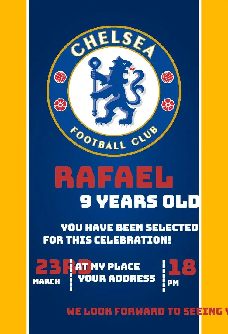 Invite Chelsea 4 editable and customizable