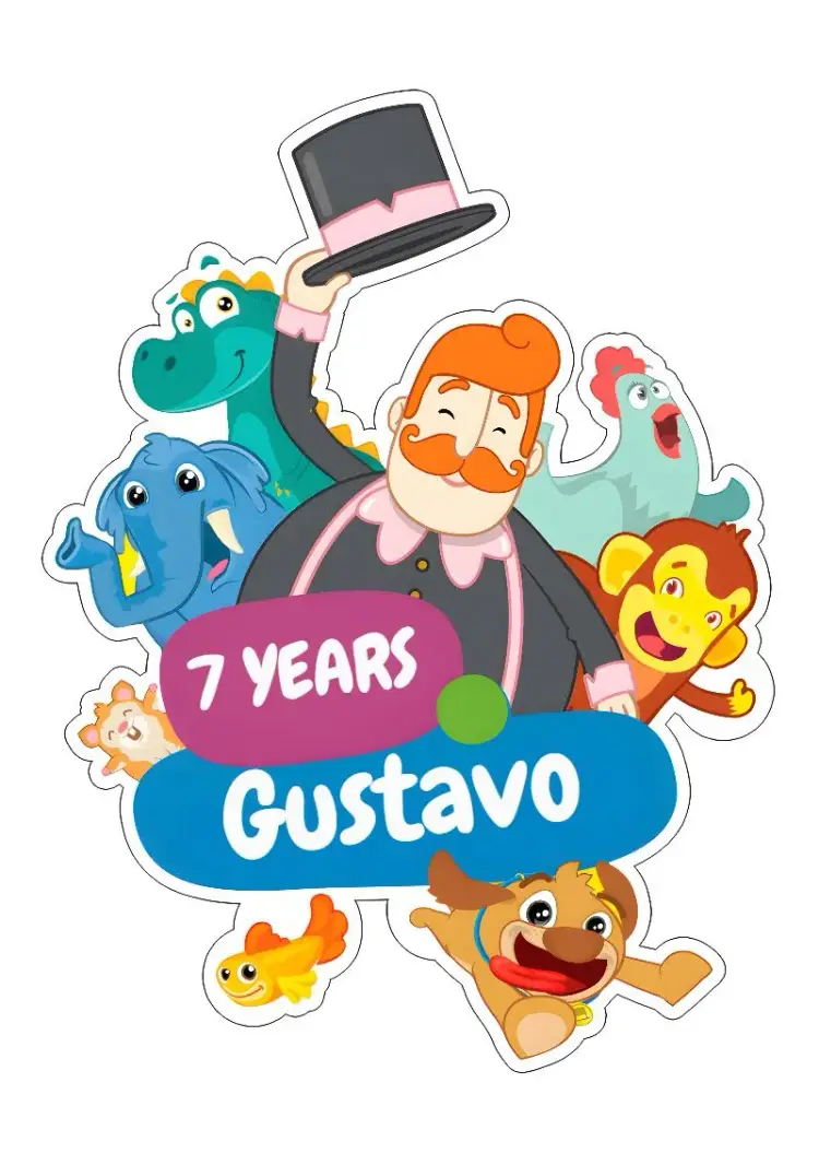 Topo De Bolo Mundo Bita Print invitation
