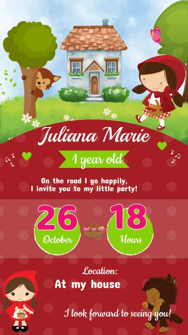 Little Red Riding Hood Birthday Invitation