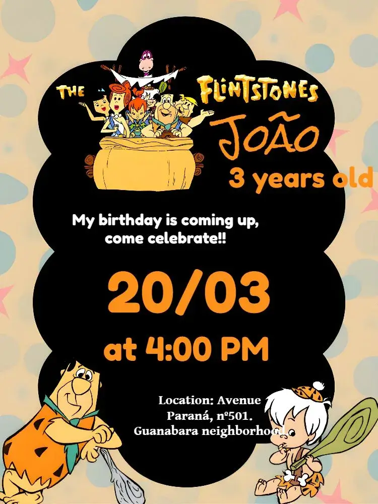 Flintstones Stone invitation