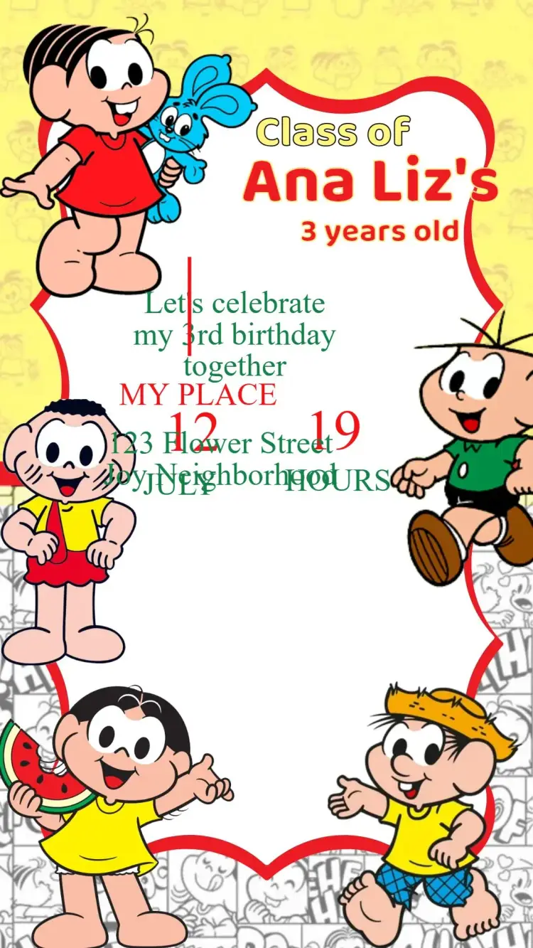 Mônica's Gang Birthday Invitation