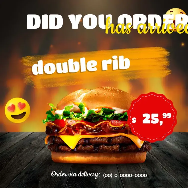 Post For Colorful Burger Joint invitation