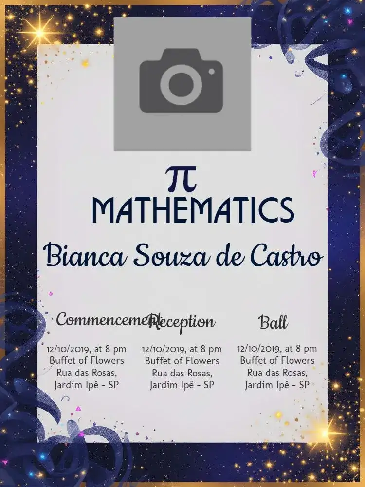 Math Graduation With Picture Invitation