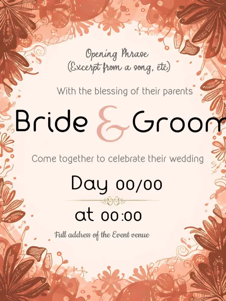 Invitation Simple Arabesque Wedding – Wedding theme floral, simple, elegant, romantic, minimalist, classic