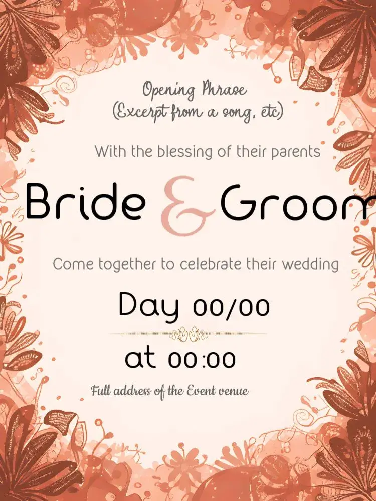 Simple Arabesque Wedding invitation