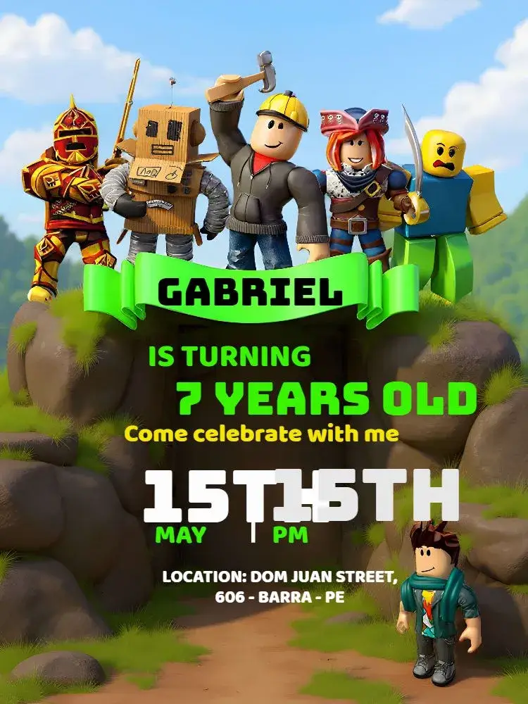 Colorful Roblox invitation