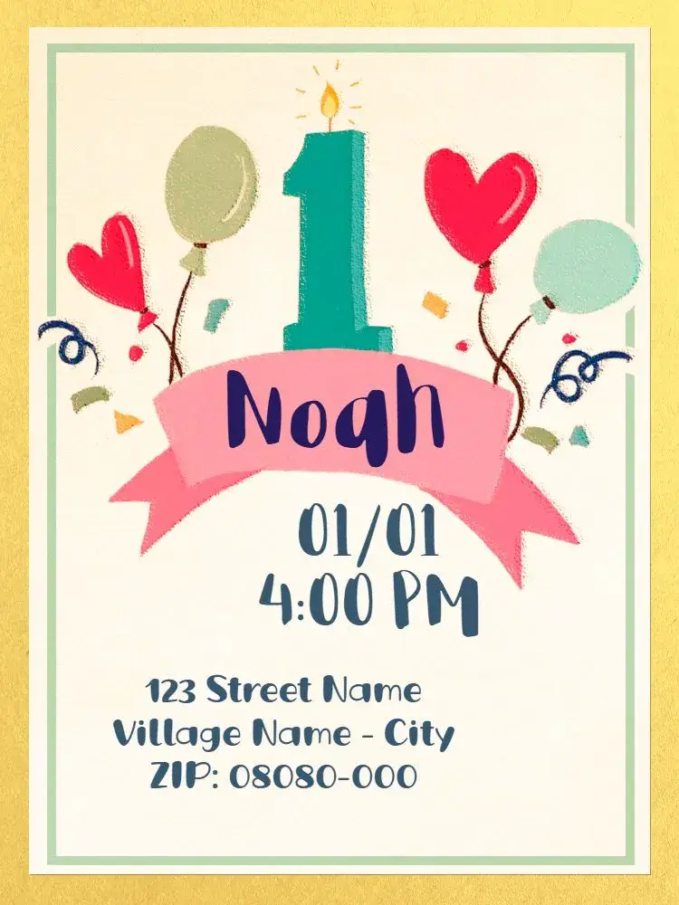 Virtual 1 Year - Candle Banner invitation