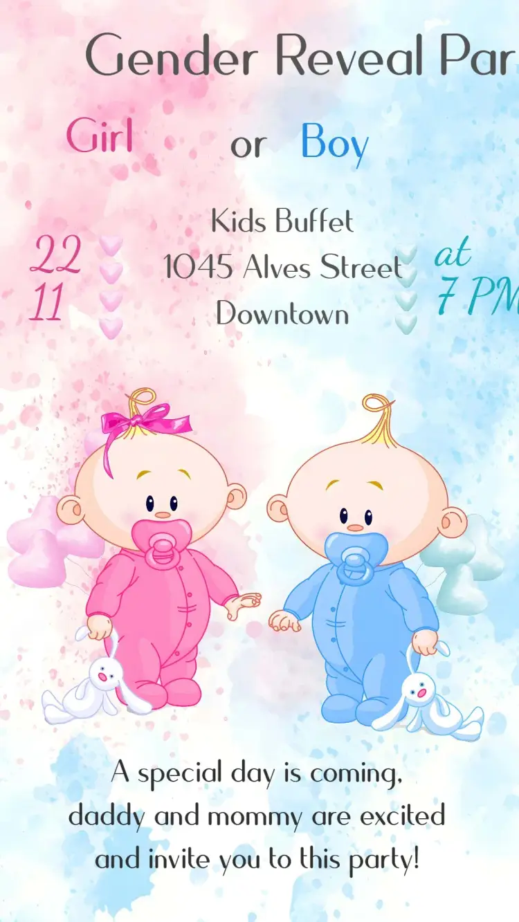 Gender Reveal Party invitation