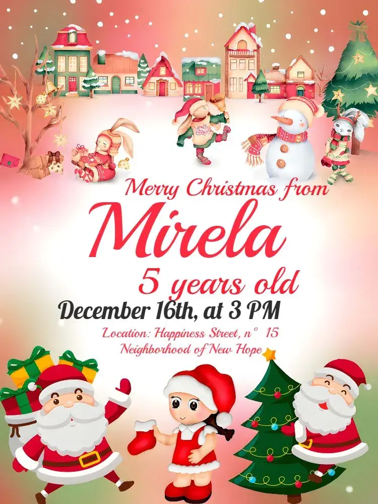 Christmas Reindeer invitation