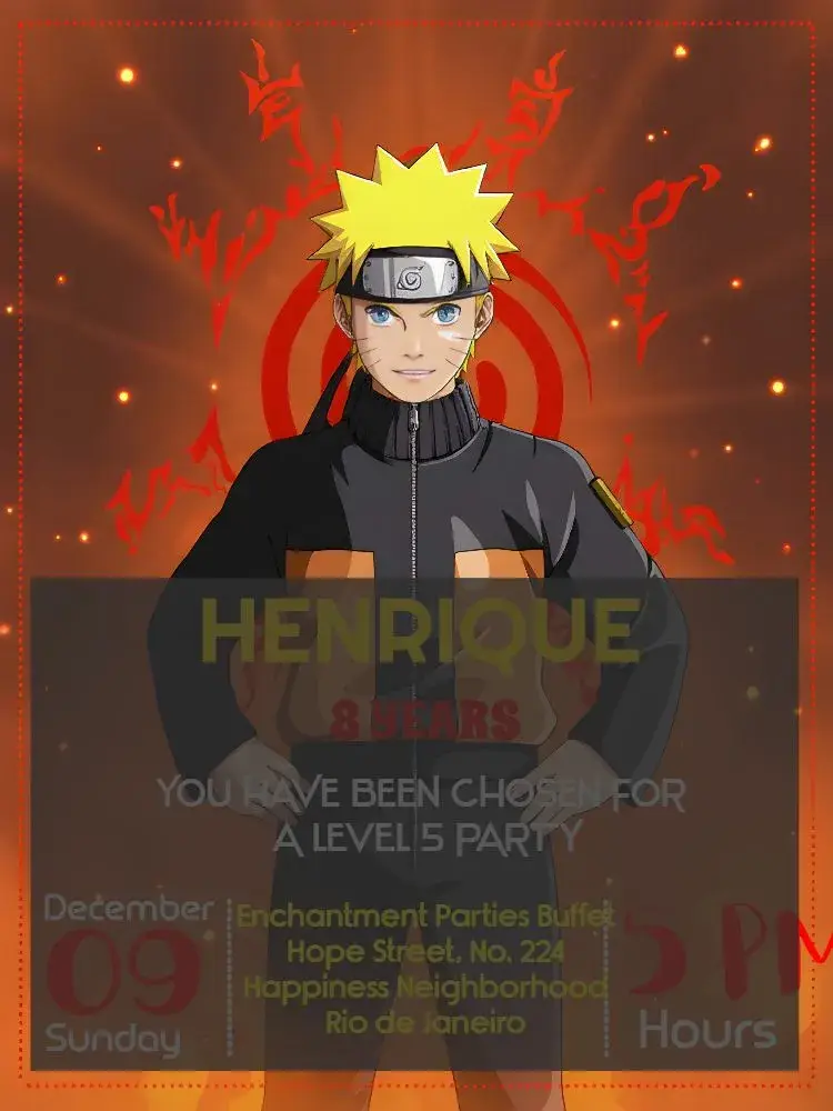 Naruto Flames invitation