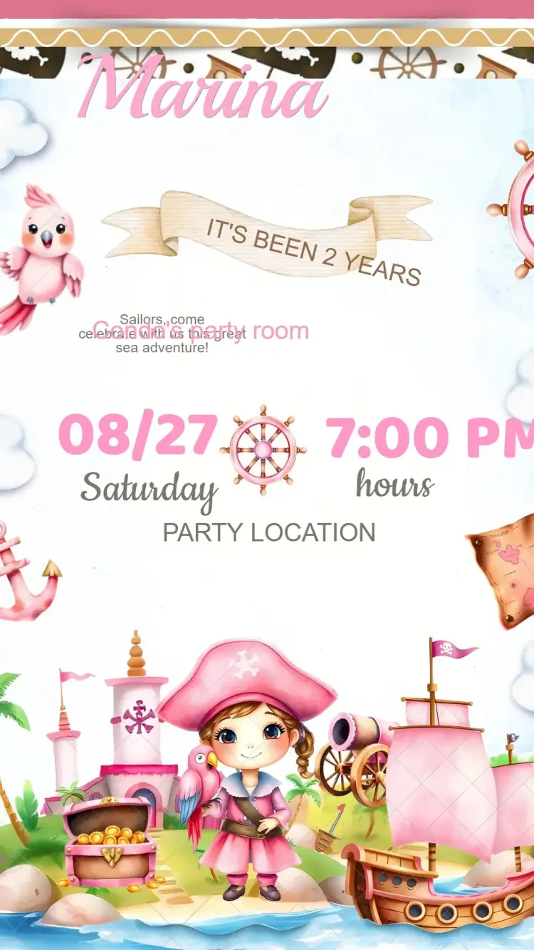 Pirate Sailor Birthday Invitation