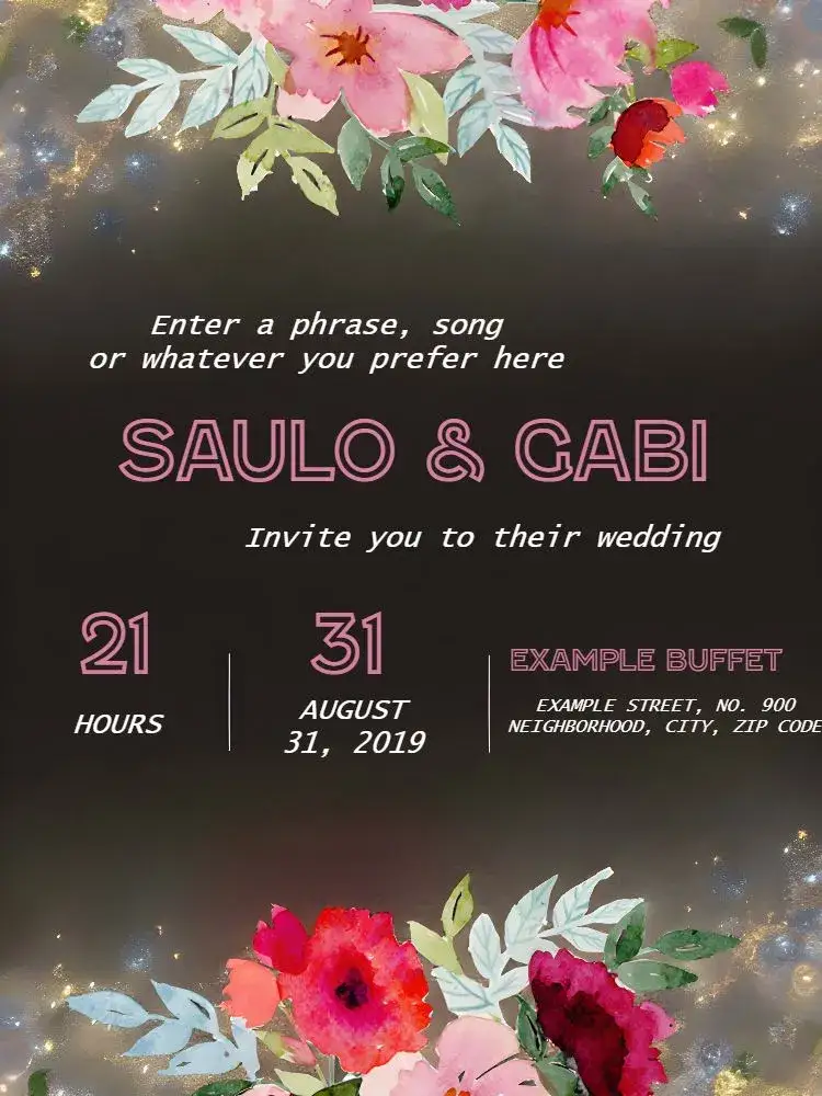 Invitation Floral Flowers Wedding – Wedding theme floral, simple, romantic, elegant, modern, blue and lilac