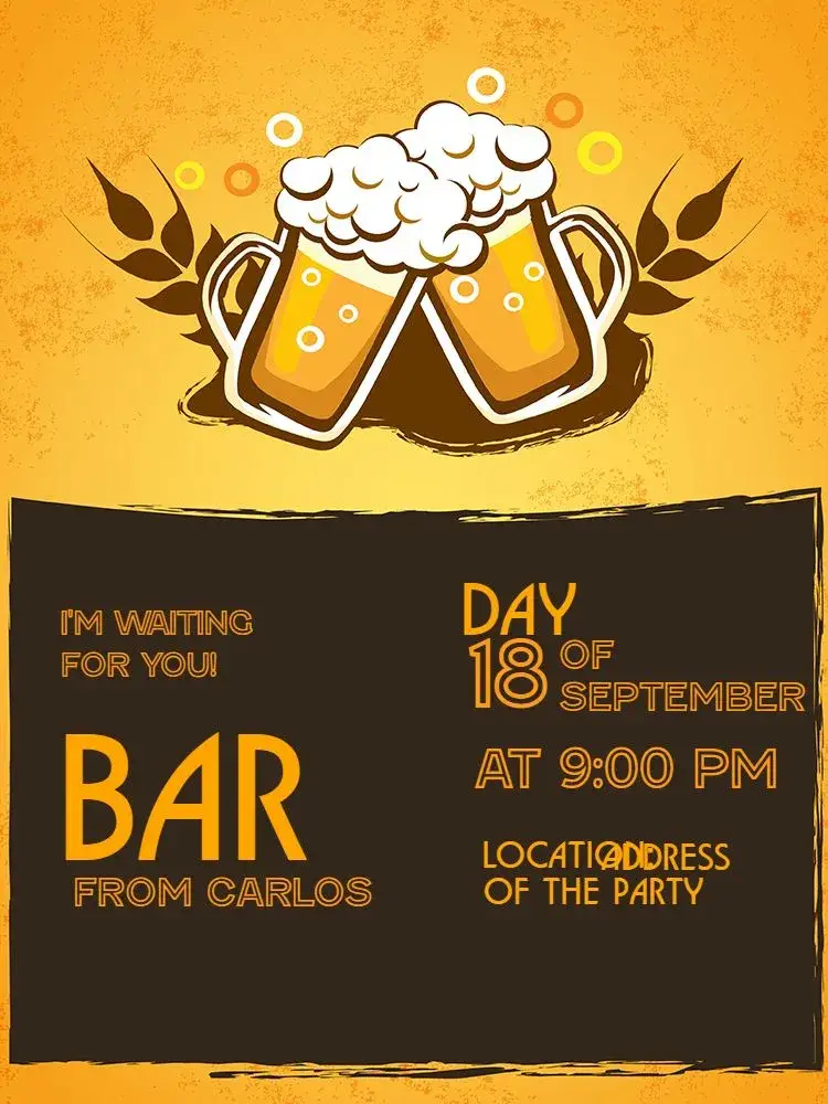 Invite Custom Pub editable and customizable