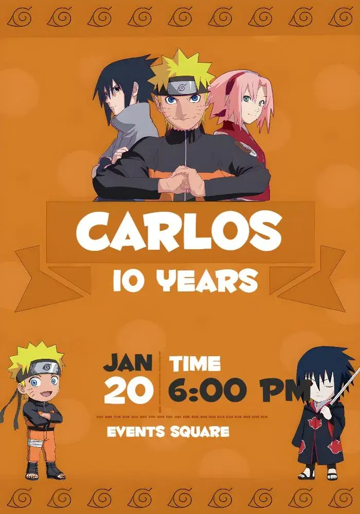 Naruto Gray invitation