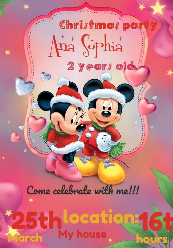 Mickey And Minnie Mouse Christmas Birthday