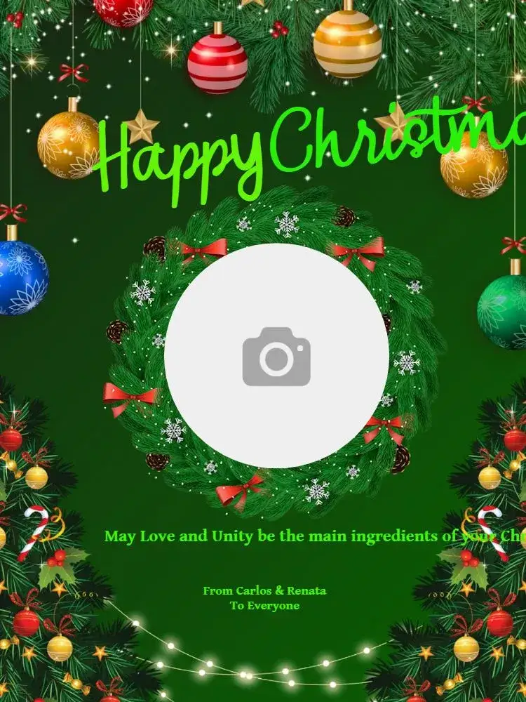 Invitation Happy Christmas Card With Festive Photo – Card theme classic, festive, colorful, elegant, Christmas-themed, vintage