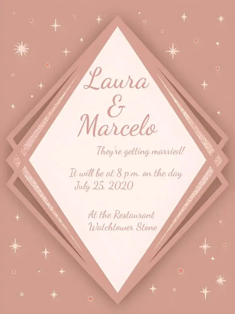 Pink Wedding With Subtle Glitter invitation
