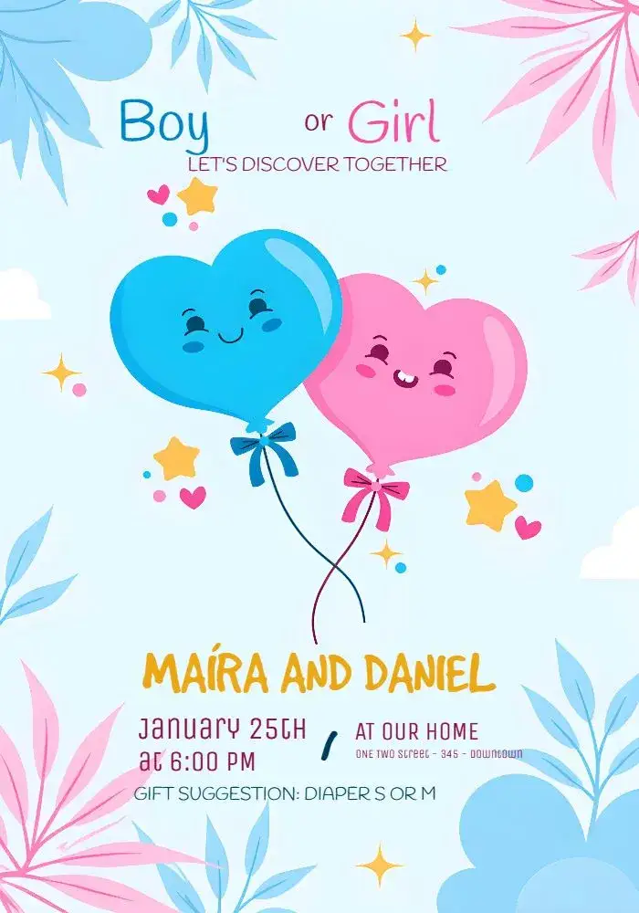 Invitation Lilac Gender Reveal Tea – Gender Reveal theme lilac, delicate, white, teddy bears, fun graphics