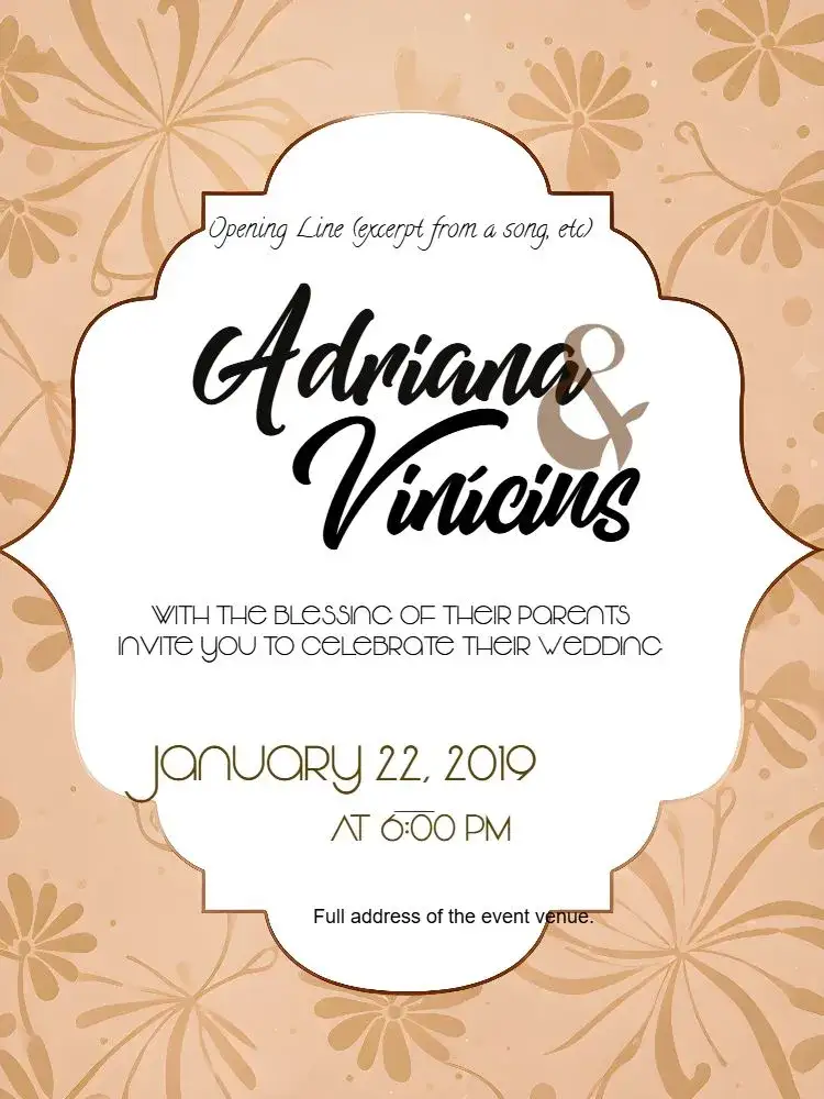 Invitation Elegant Arabesque Wedding – Wedding theme elegant, golden, white, arabesques, provençal, romantic