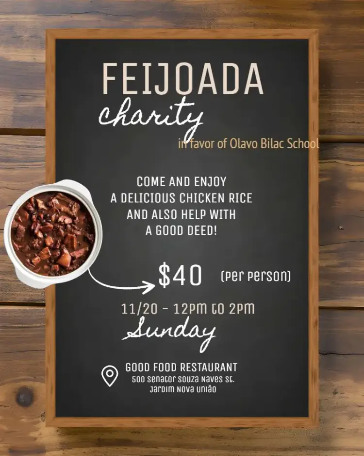 Art For Charity Feijoada Post invitation