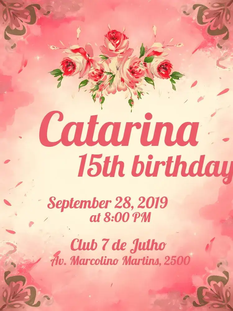 Invitation Floral 15th Birthday - Beige Provençal – Sweet 15 theme floral, provençal, elegant, romantic, vintage, modern