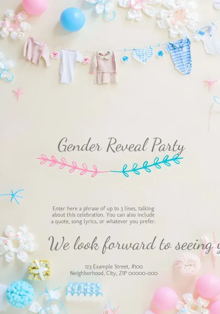 Gender Reveal Tea Party Boy Or Girl Gray invitation