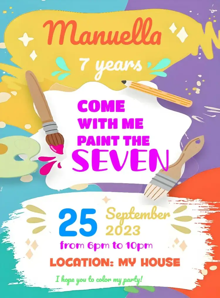 Invitation Painting The Town Online – Most searched for theme colorful, fun, childlike illustrations, modern, playful
