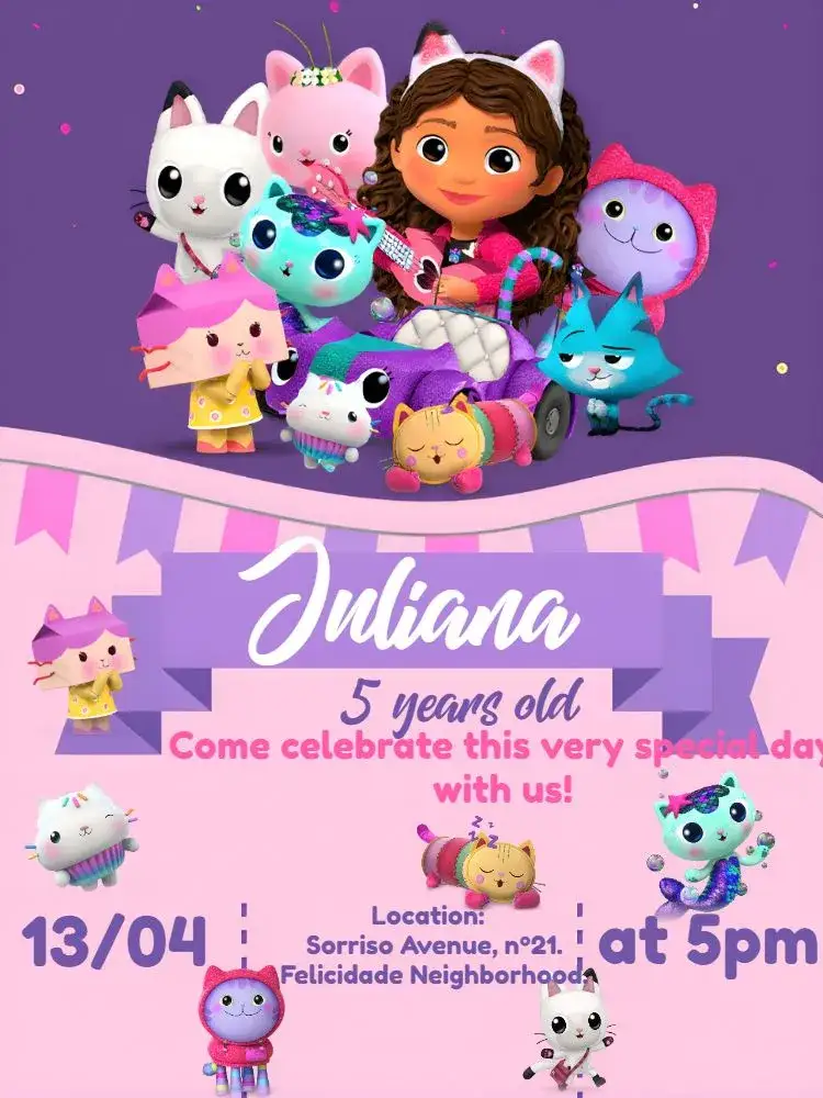 Invitation The Magical House of Gabby Gaby – Most searched for theme magical, colorful, childlike, cute, fun, bright