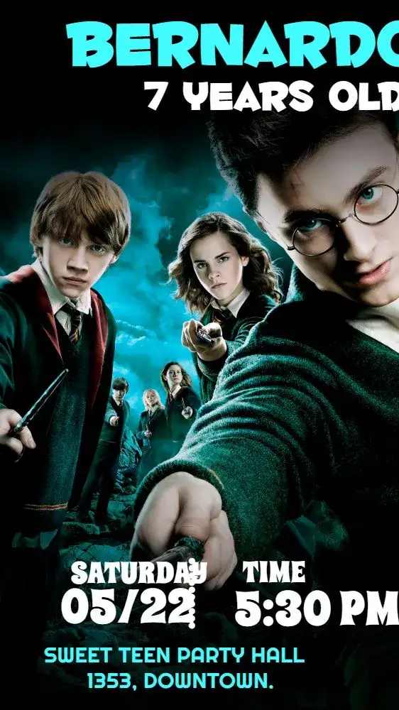 Invitation Harry Potter Kids – Kids' Birthday Party theme magical, colorful, fantastic, themed, fun