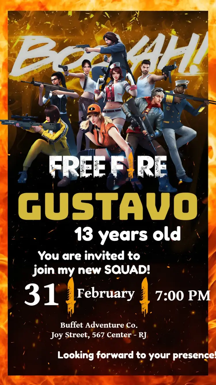 Free Fire Gamer invitation