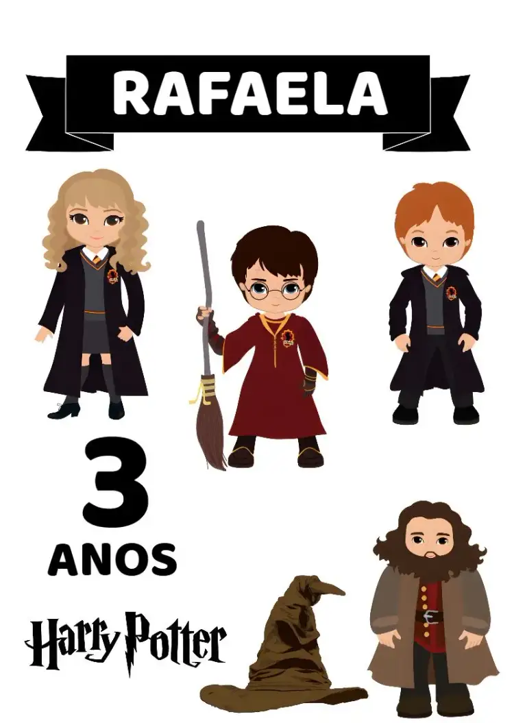 Invitation Harry Potter Hogwarts Cake Topper – Cake topper theme magical, vibrant, fantasy, colorful, youthful, themed