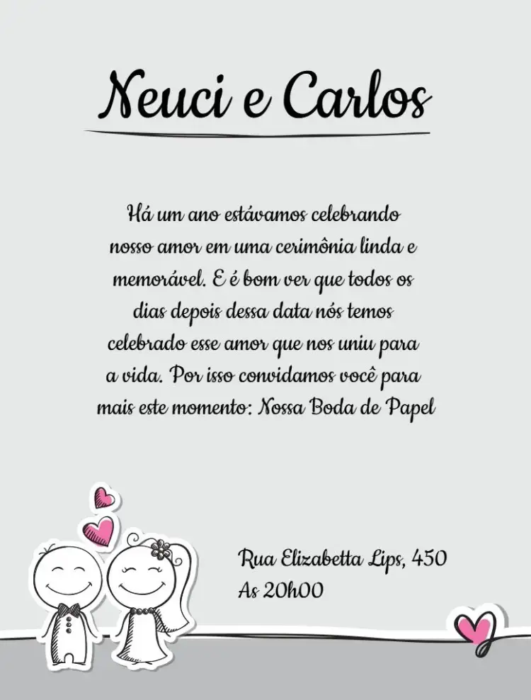Invitation Paper Wedding Anniversary Party – Wedding theme elegant, romantic, minimalist, modern, classic, heart