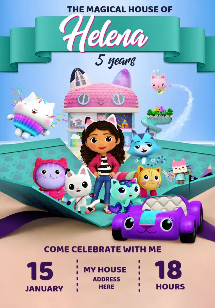 The Magical House of Gabby Purple invitation