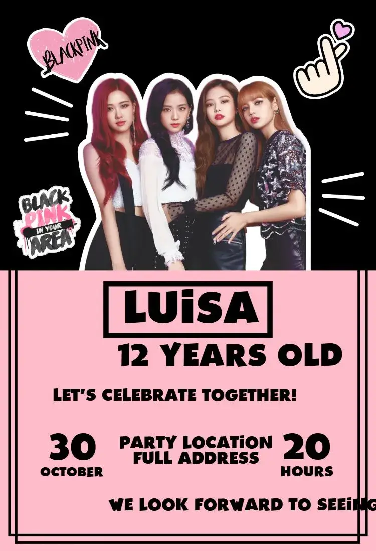 Black Pink invitation