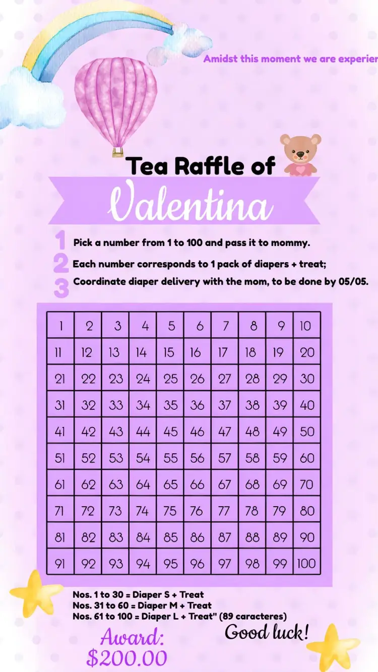 Tea Raffle Teddy Bear Card invitation