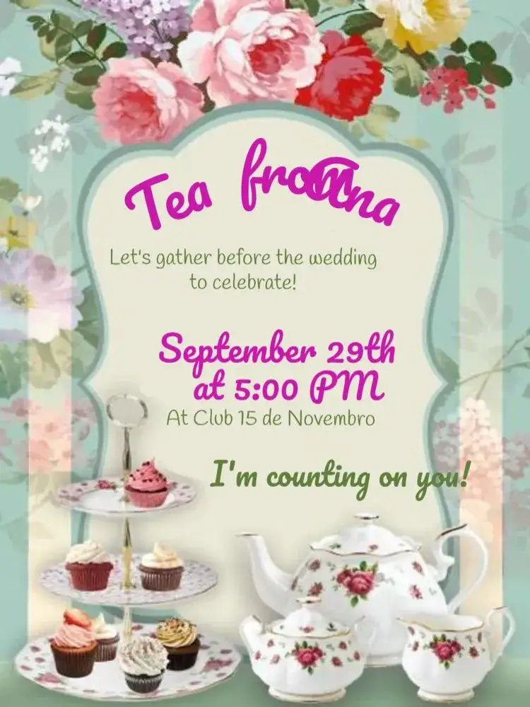 Invitation Bridal Shower - Friends' Style To Edit Pot – Raffle Tea theme modern, fun, colorful, elegant, minimalist
