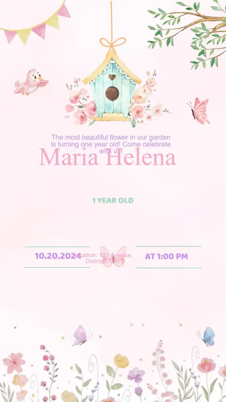 Enchanted Garden Birthday Invitation