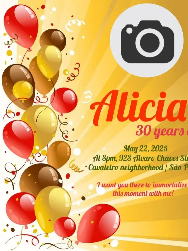 Balloon Photo Editing invitation