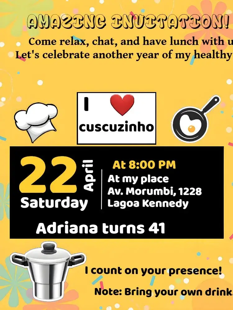 Invite Yellow Cornmeal Cake editable and customizable